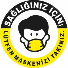 Sağlığınız İçin Lütfen Maskenizi Takınız Etiketi