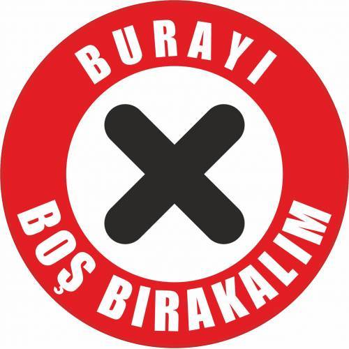 Burayı Boş Bırakın Yuvarlak Uyarı Etiketi