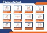 El Yıkama Talimatı Uyarı Etiketi