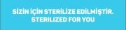 Sizin İçİn sterilize edilmiştir. Sterilized for you etiketi 1 Paket 500 Adet