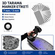 3D Tarama Etiketi – 3D Marker  7 mm Dış, 3 mm İç – 2.000 Adet