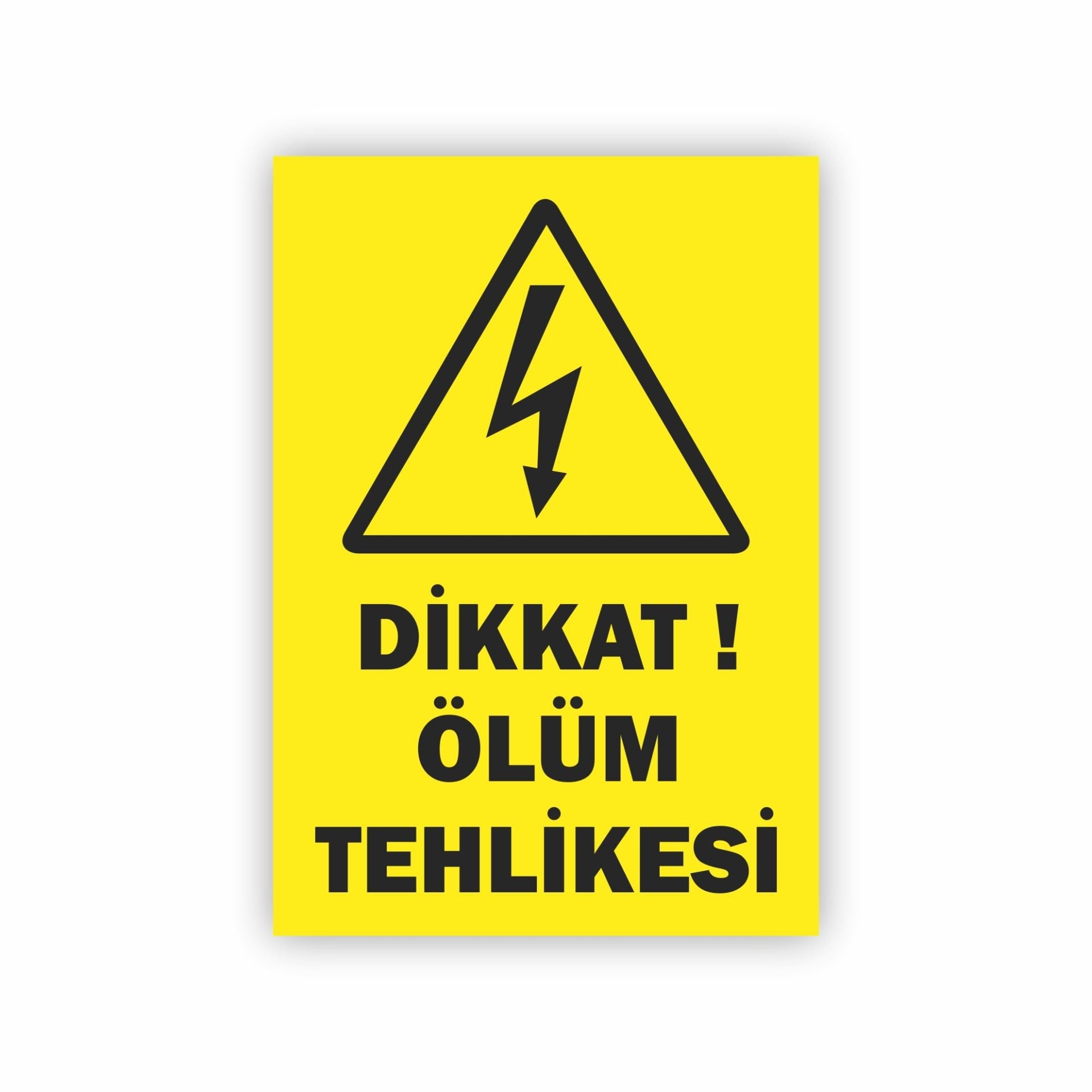 Dikkat Ölüm Tehlikesi Etiketi – Kendinden Yapışkanlı Uyarı Sticker – 100 Adet