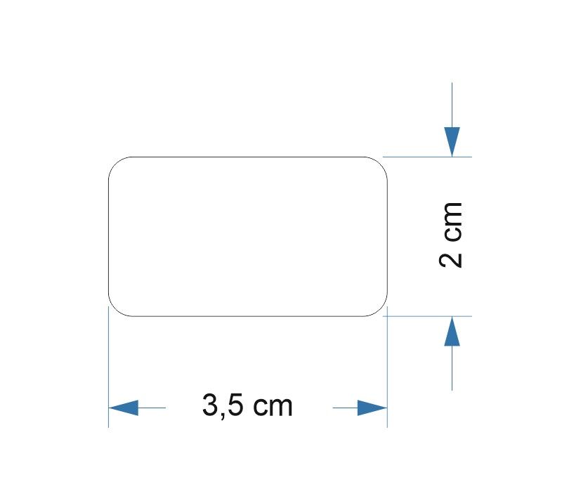 D24 Beyaz Dikdörtgen 35x20 mm Lazer Yazıya Uygun Etiket 1 Paket 2750 Adet