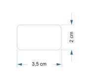 D24 Beyaz Dikdörtgen 35x20 mm Lazer Yazıya Uygun Etiket 1 Paket 2750 Adet