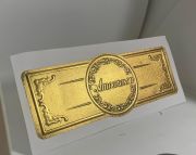Metal Görünümlü Eskitme Kabartmalı Parfüm Etiketi Gold