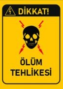 Dikkat Ölüm Tehlikesi Etiketi 1 Paket 100 Adet