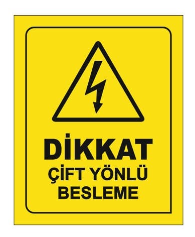 Dikkat Çift Yönlü Besleme Etiketi 1 Paket 100 Adet