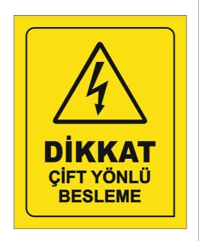 Dikkat Çift Yönlü Besleme Etiketi 1 Paket 100 Adet
