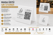 QR Üçgen Masa Standı 10x7cm